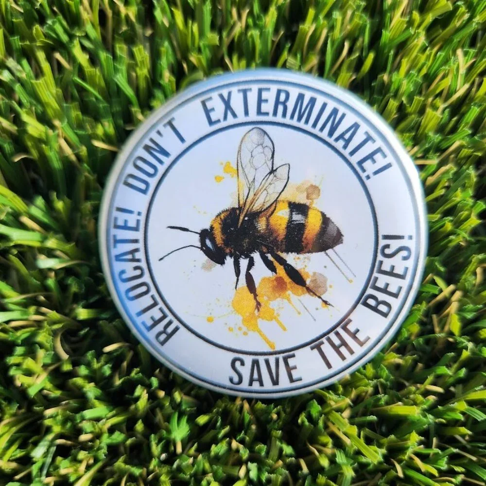 Set of 3 Button Pins Round Pin Lapel Pinback Beekeeping Honeybees Bee Save the B